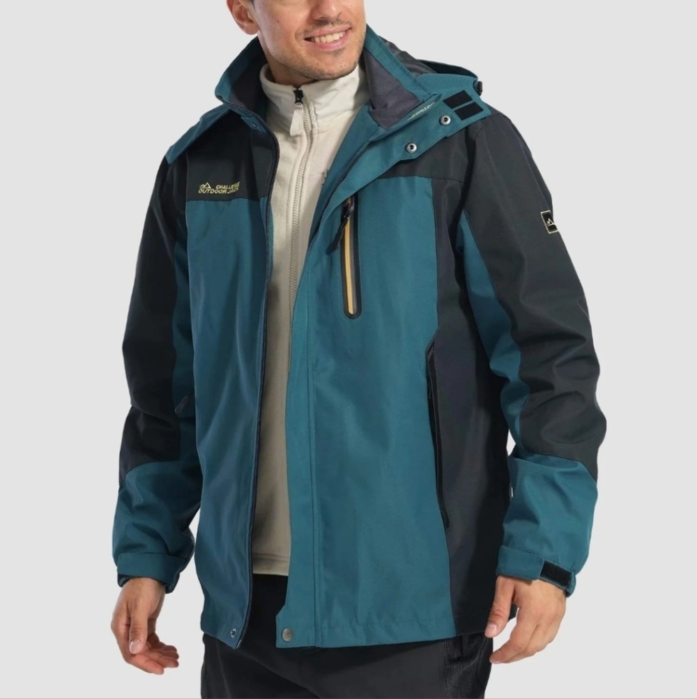 MagcoMsen Windproof Water Resistant Outdoor Jacket 5 Pockets for Hiking size 2XL